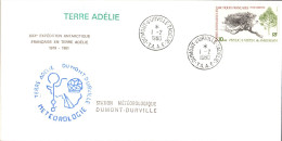 TAAF LETTRE DE DUMONT D'URVILLE 1980 - Briefe U. Dokumente