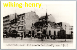 Berlin Prenzlauer Berg - S/w Schönhauser Allee S-Bahnhof Um 1905 - Neudruck Fotokarte - Prenzlauer Berg