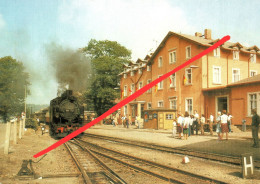 AK Dippoldiswalde Bahnhof Zug Eisenbahn 1. Mai ? Schmalspurbahn Weißeritztalbahn Freital Hainsberg Kurort Kipsdorf DDR - Dippoldiswalde