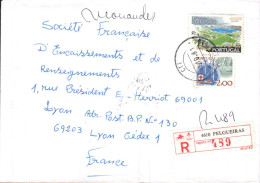 PORTUGAL AFFRANCHISSEMENT COMPOSE SUR LETTRE RECOMMANDEE POUR LA FRANCE 1981 - Briefe U. Dokumente