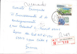 PORTUGAL AFFRANCHISSEMENT COMPOSE SUR LETTRE RECOMMANDEE POUR LA FRANCE 1981 - Storia Postale