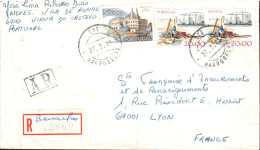 PORTUGAL AFFRANCHISSEMENT COMPOSE DE LETTRE RECOMMANDEE POUR LA FRANCE 1981 - Storia Postale