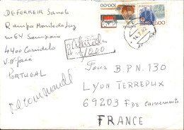 PORTUGAL AFFRANCHISSEMENT COMPOSE DE LETTRE RECOMMANDEE POUR LA FRANCE 1982 - Covers & Documents