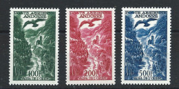 Andorre PA N°2/4* (MH) 1955/57 - Paysages "Le Valira De L'Orient" - Luchtpost
