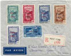 REUNION FRANCE LIBRE LETTRE RECOMMANDEE PAR AVION DEPART SAINT-DENIS 20-12-46 REUNION POUR LA FRANCE - Lettres & Documents