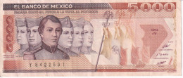 BILLETE DE MEXICO DE 5000 PESOS DEL 24 FEBRERO 1987 (BANKNOTE) - Mexique