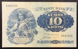 EESTI PANK Estonia 10 KUMME KROONI 1928 Pick#63a Vf Bb  Lotto 4566 - Estonia