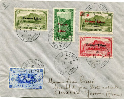 REUNION FRANCE LIBRE LETTRE DEPART SAINT-DENIS 17-3-47 REUNION POUR LA FRANCE - Covers & Documents