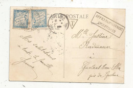 Cp, ALGERIE, GUELMA, CONSTANTINE, Timbres Taxe, 1904, Affranchissement Insuffisant, 3 Scans, SETIF, Vue Générale - Strafport