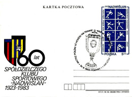 POLONIA POLSKA  - 1983 POZNAN 60° Camp. HOCKEY SU PRATO Annullo Fdc (coppa) Su Cartolina Postale Con Loghi Sport - 4647 - Hockey (Field)