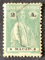 MAC5212U6 - Type Ceres 2 Avos Used Stamp - Macau - 1913 - Used Stamps