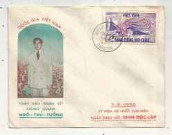 Cp, VIET-NAM, SAIGON, Ngo-thu-tuong , Quoc-gia , 7-9-1955, Hang-khong Buu-chinh, 2 Scans - Vietnam