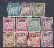 Gabon Taxe N° 1 / 11 X  Timbres-ttaxe De France Surchargés. La Série  Des 11 Valeurs Trace De Charnière, Sinon TB - Segnatasse