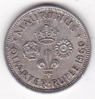 Ile Maurice 1/4 Rupee 1960,  Elizabeth II. En Cupronickel, KM# 36 - Mauritius