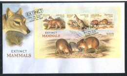 Australia 2023 Extinct Mammals,Toolache Wallaby,Thylacinus,Long-tailed Mouse, MS FDC (**) - Storia Postale