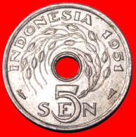 * NETHERLANDS (1951-1954): INDONESIA  5 SENS 1951 MINT LUSTRE! ·  LOW START · NO RESERVE! - Indonesië