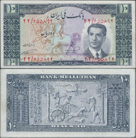 PERSIA PERSE IRAN PERSIEN,Banknote 1953 Mohammad Reza Shah Pahlavi, 10 Rial - New - Iran