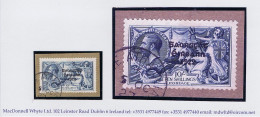 Ireland 1925-27 London Narrow Date Saorstat Ovpt On Seahorse 10s, Fine Used On Piece, Neat Dublin Cds 5 OC 27 - Oblitérés