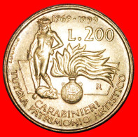 * NUDE DAVID: ITALY  200 LIRAS 1969-1999R CARABINIERI! MINT LUSTRE! ·  LOW START · NO RESERVE! - Commémoratives