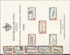 Cuba 1955, Aviation, Planes, Dirigibles, Stamp On Stamp, 5val+ BF - Unused Stamps