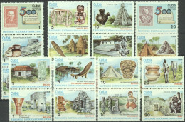 Cuba 1986, History Of Cuba, Pre Colombian Civilization, Stamp On Stamp, 18val - Indiens D'Amérique