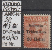 1919 - ITALIEN - FM/DM "König Victor E. III Mit Aufdruck" 20 C Braunorange - * Ungebraucht - S.Scan (it 29* Venezia Tr.) - Trentino