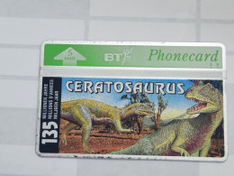 United Kingdom-(BTO-062)-Dinosaur Series(E)-ceratosaurus-(85)(5units)(309G97163)price Cataloge MINT-12.00£-1card Prepiad - BT Overseas Issues