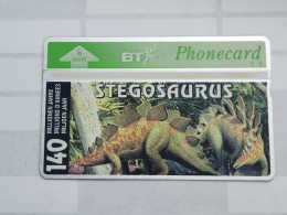 United Kingdom-(BTO-063)-Dinosaur Series(F)-Stegosaurus-(86)(5units)(329C29475)price Cataloge MINT12.00£-1card Prepiad - BT Buitenlandse Uitgaven