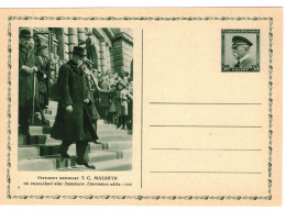 Czechoslovakia Postal Stationery Card Masryk 1936 - CDV60 9 - Postcards
