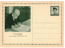 Czechoslovakia Postal Stationery Card Masryk 1936 - CDV60 12 - Postcards