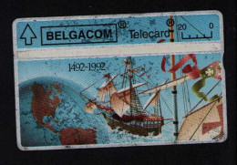 Belgacom Landis Phone Card 1492-1992 Sailboat Themed 267K Used - Collections