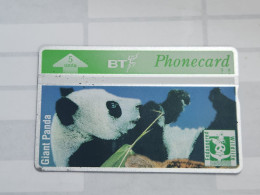 United Kingdom-(BTO-090)Endangered Wildlife(c)-panda(106)(5units)(406B54195)price Cataloge MINT-10.00£-1card Prepiad - BT Edición Extranjera
