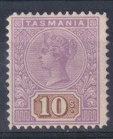 TASMANIE 1906 QV.  10s ALMOST   MNH   INVERTED WMK - Mint Stamps