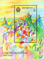 San Marino - 2023 - San Marino Construction Fund - Cassa Edile - 60th Anniversary - Mint Souvenir Sheet - Ungebraucht