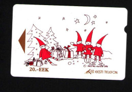 Estonia Eesti Telefon Phonecard Used Christmastide In The Wood - Collections