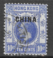 Hong Kong: 1917/21 KGV 'China' OVPT SG6 10c Used - Usados