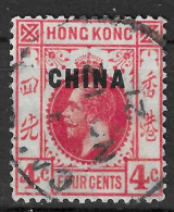 Hong Kong: 1917/21 KGV 'China' OVPT  4c Used - Usati