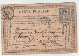 6737 Carte Postale Précurseur 1878 Type Sage Marseille Pour Saint Denis 93 Landelle DECAMPS - 1877-1920: Semi-Moderne