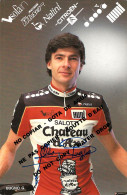 CARTE CYCLISME GIANNI BUGNO SIGNEE TEAM CHATEAU D'AX 1989 - Ciclismo