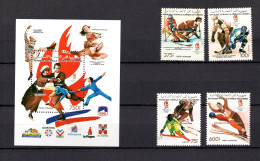 Comoros 1990 Set Olympic/wintersports Stamps (Michel 950/53+Bl.334) MNH - Comores (1975-...)