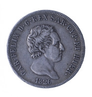 Royaume De Sardaigne - 5 Lire Charles Félix 1826 - Gênes - Italian Piedmont-Sardinia-Savoie