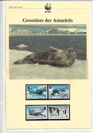 1121c: British Antarctic Territory, WWF- Ausgabe Tiere Der Antarktis, 4- Teilige Serie **/ FDC/ Maximumkarten (3 Scans) - Brieven En Documenten