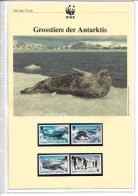 1121c: British Antarctic Territory, WWF- Ausgabe Tiere Der Antarktis, 4- Teilige Serie **/ FDC/ Maximumkarten (3 Scans) - Lettres & Documents