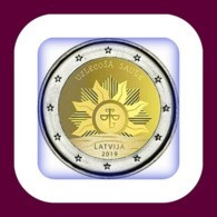 NEU !Lettland Latvia,Lettonie 2 Euro 2019 -"Aufgehende Sonne" Bankfrisch UNC - Latvia