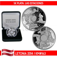 J0003# Letonia 2014. Las Estaciones 5€, Plata (FDC) UC#163 - Letonia