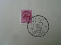 ZA451.37 Hungary - ZILAH    Visszatért -Commemorative Postmark 1940 - Hojas Completas