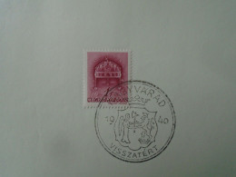 ZA451.41  Hungary - NAGYVÁRAD  Visszatért -Commemorative Postmark 1940 - Storia Postale