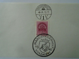 ZA451.54  Hungary -Marosvásárhely  Visszatért -Commemorative Postmark 1940 - Marcophilie