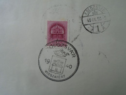 ZA451.56  Hungary -Kolozsvár  Visszatért -Commemorative Postmark 1940 - Marcofilie