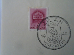 ZA451.61  Hungary -ZILAH - Visszatért -Commemorative Postmark 1940 - Postmark Collection